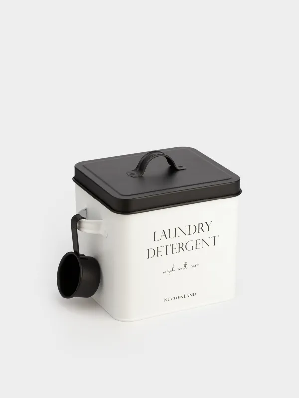 Контейнер для стирального порошка, 4,5 л, с мерной ложкой, Compact black, image-1
