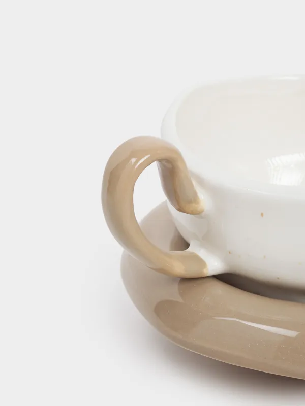 Пара чайная, 1 перс, 2 пр, 290 мл, керамика D, молочно-серая, в крапинку, Find your style, Delicia, image-3