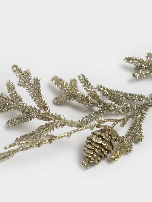Ветка-гирлянда декоративная, 1,8 м, Ель с шишками в блестках, Sparkle decor, image-2
