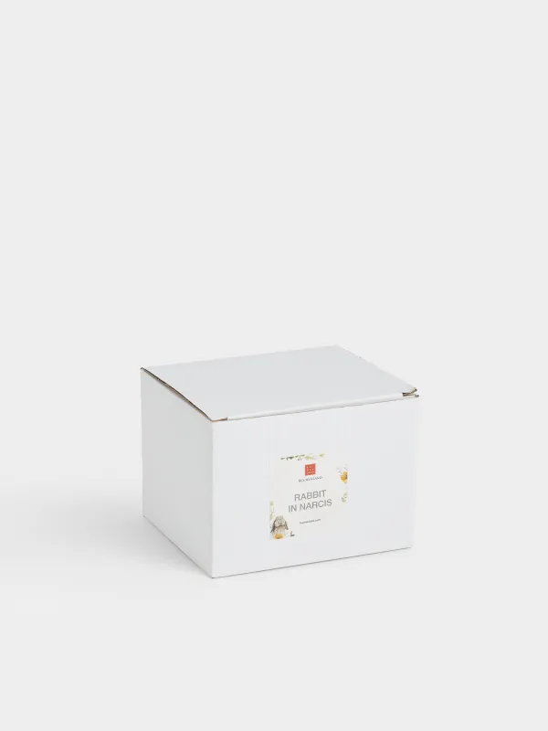 Кружка, 470 мл, керамика D, бежевая, Кролик в цветочном венке, Rabbit in narcis, image-5