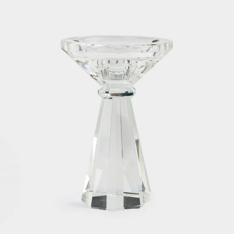 Подсвечник, 15 см, для цилиндрической/тонкой свечи, на ножке, кристальное стекло, Lux crystal
