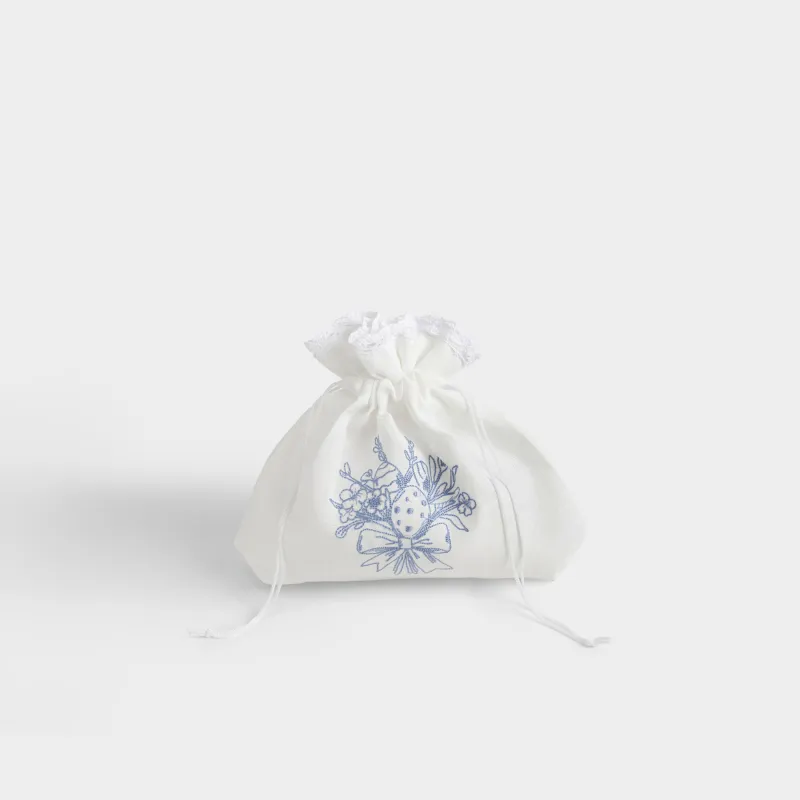 Мешочек для кулича, 25x24 см, с кружевом, полиэстер, белый, Пасхальный букет, Tradition Easter