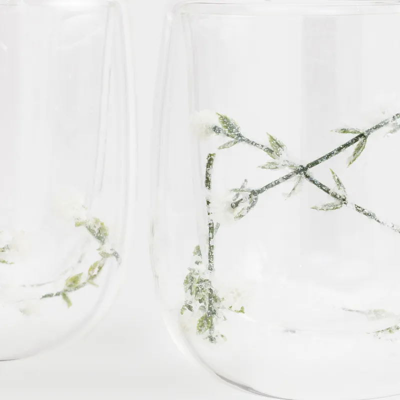 Кружка, 420 мл, 2 шт, стекло Б, с заснеженными ветками внутри, Air decor, image-5