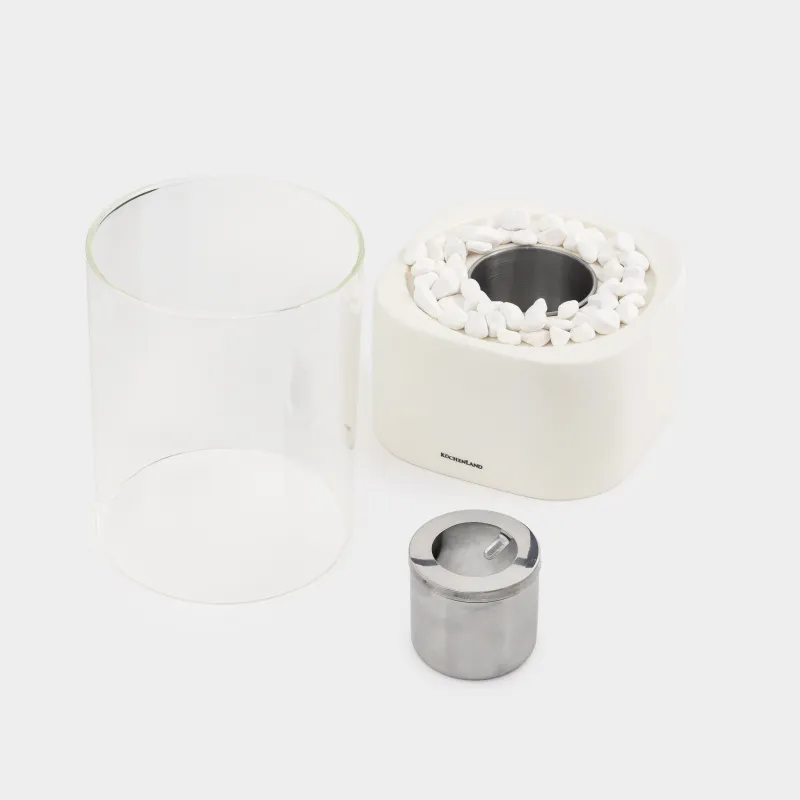 Биокамин, 27х16 см, керамика/стекло, молочный, Колба, Fireplace, image-7