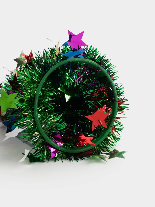 Ель искусственная, 30 см, мишура/пластик, зеленая, Звезды, Tinsel christmas, image-3