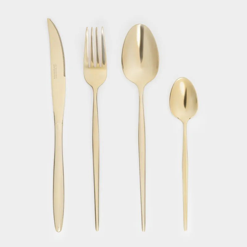 Столовые приборы, 6 перс, 24 пр, сталь, золотистые, Montreal