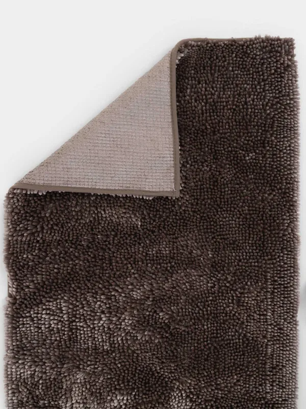 Коврик, 65х100 см, противоскользящий, полиэстер, коричневый, Fluff, image-1