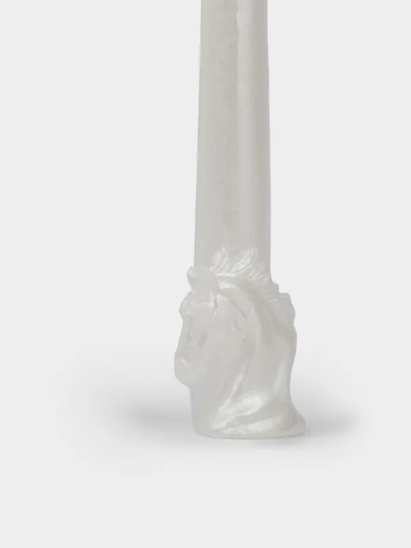 Свеча, 25 см, тонкая, белая, Конь, Horse white, image-2