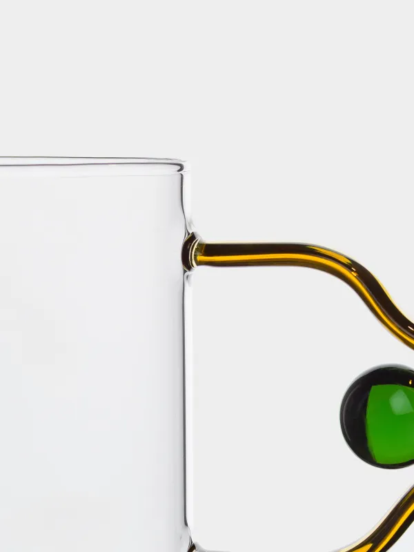 Кружка, 380 мл, стекло Б, с фигурной ручкой, Шар, Benty-color, image-1