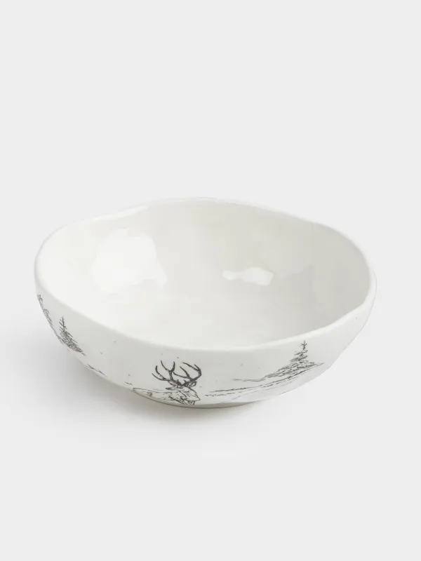 Салатник, 17х6 см, Олени в лесу Crumple print, image-1