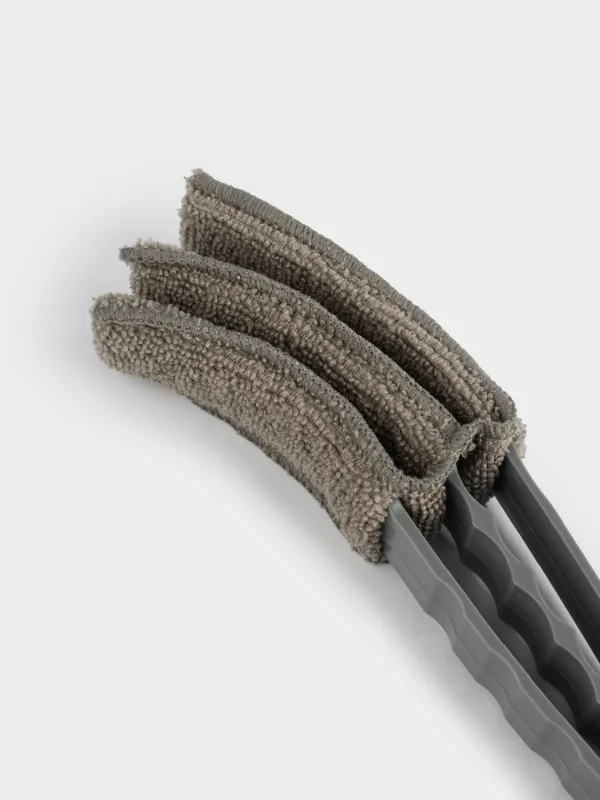 Щетка для чистки жалюзи и радиаторных батарей, 21х6 см, микрофибра/пластик, серая, Clean, image-4