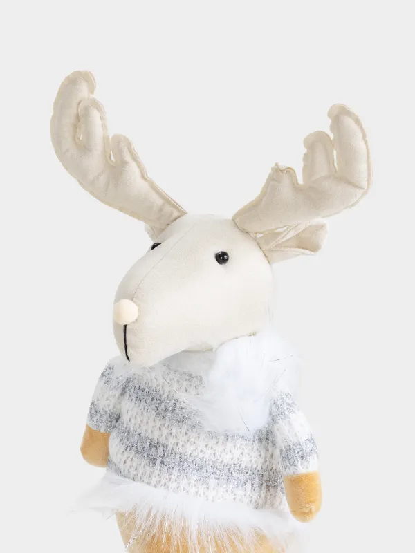 Изделие декоративное, 53/85 см, раздвижное, полиэстер, бежево-серебристое, Олень, Cute, image-2