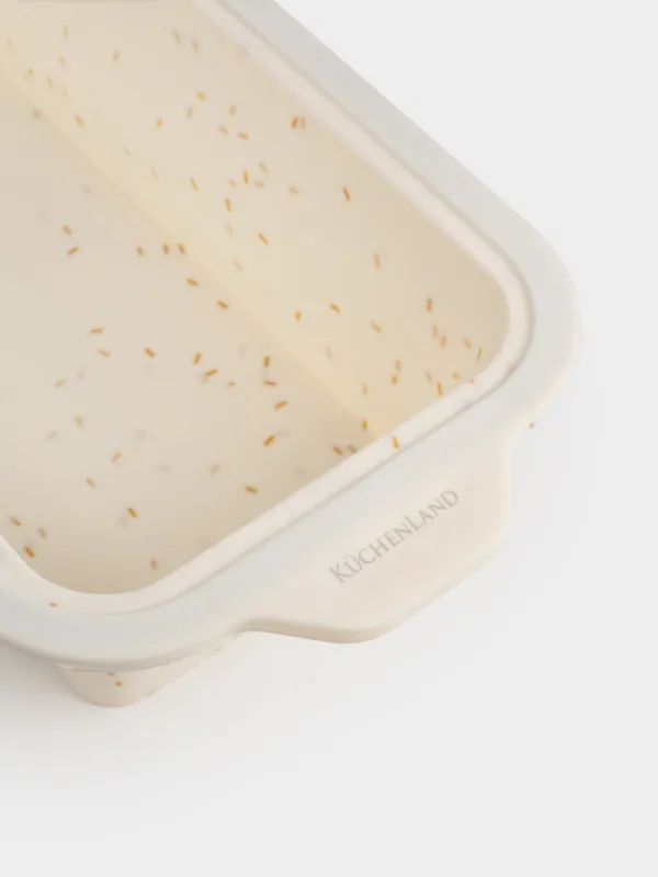Форма для выпечки, 28х14 см, силикон/сталь, прямоугольная, молочная, в крапинку, Bakery speckled, image-4