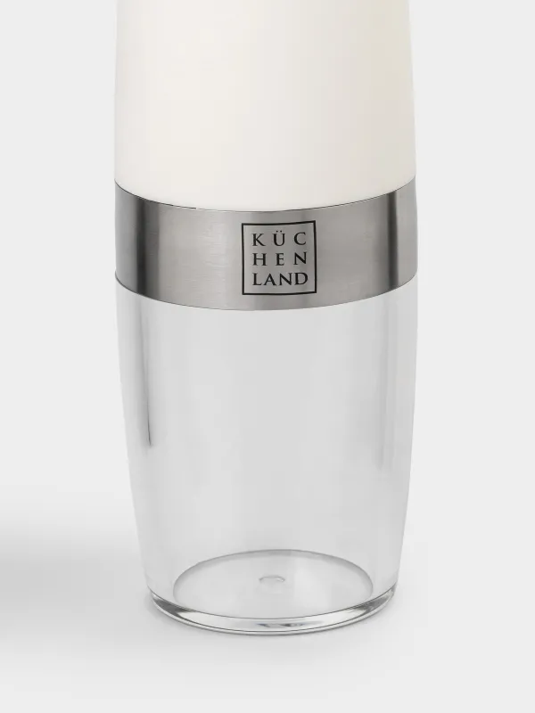 Мельница для специй, 20 см, гравитационная, пластик/акрил, LED W, белая, Spicy, image-3