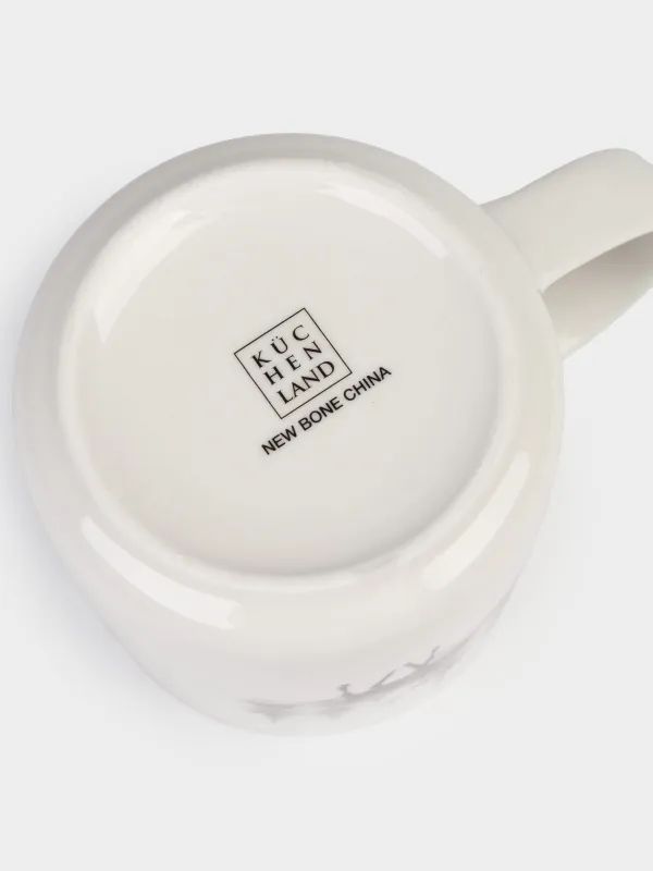 Кружка, 400 мл, фарфор N, белая, Олень в снежном лесу, Woodland story, image-3