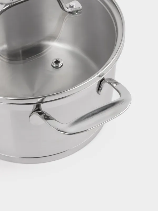 Кастрюля, 18 см, 2,5 л, с крышкой, сталь/стекло Б, Silver Stone, image-5