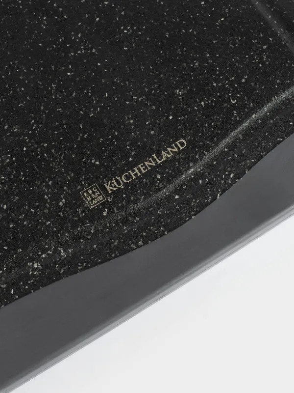 Доска разделочная, 29х20 см, двусторонняя, бамбук/пластик, черная, Marble bamboo, image-3