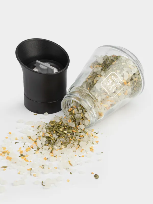 Мельница для специй, 13 см, механическая, стекло/пластик, Соль чеснок, Seasoning BBQ, image-3