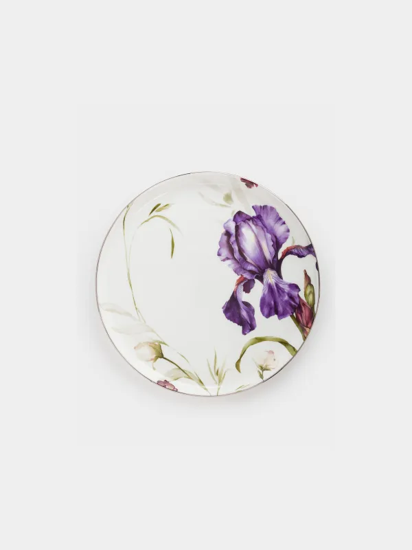 Тарелка закусочная, 24 см, 2 шт, фарфор F, с серебристым кантом, Ирис, Antarctica Flowers, image-1