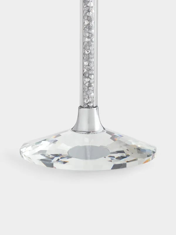 Подсвечник, 15 см, для тонкой свечи, Серебристые кристалы, Diamond, image-1
