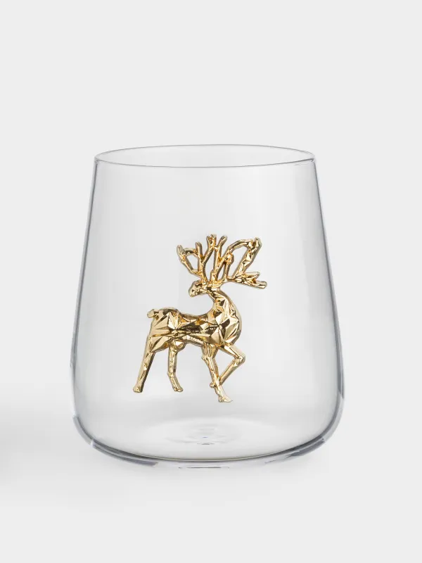 Стакан, 10 см, 430 мл, 2 шт, стекло/металл, Олень, Verset, image-3