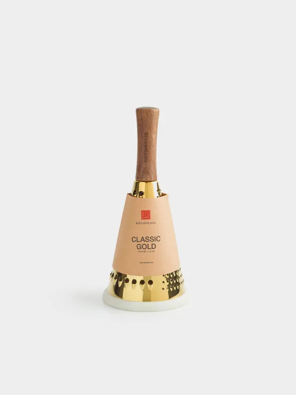 Терка, 24 см, сталь/дерево/резина, круглая, золотистая, Classic gold, image-5