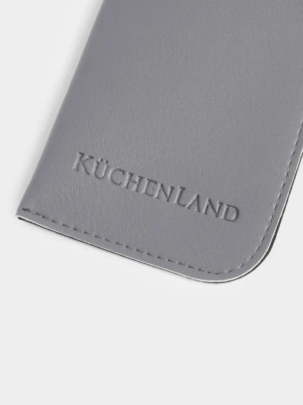 Футляр для очков, 18x8 см, полиуретан, светло-серый, Memo, image-1