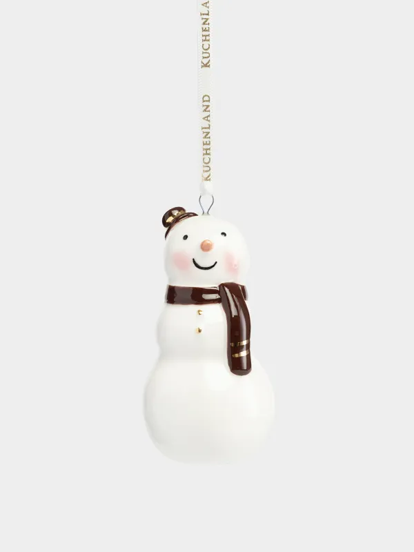 Игрушка елочная, 8 см, Снеговик в шапке и шарфе, Figure christmas, image-1