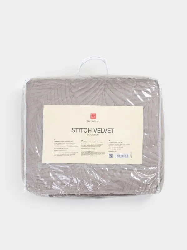 Покрывало, 240х260 см, стеганое, Пальмовый лист, Stitch velvet, image-6