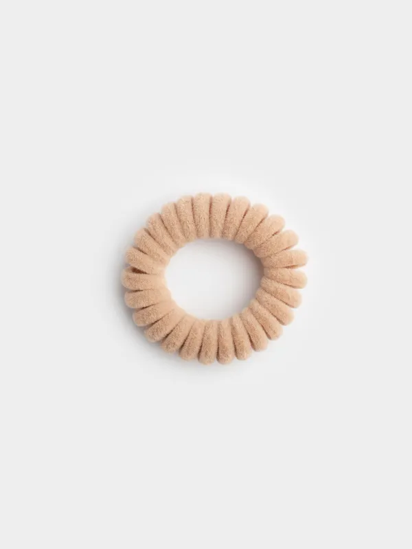 Резинка для волос, 4 см, 3 шт, полиэстер/ТПУ, бежевая, Спираль, Helix, image-3
