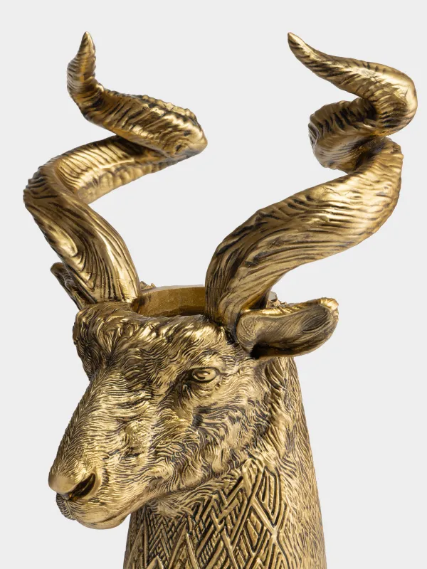 Ваза декоративная, 40 см, Голова козла, Goat gold, image-3