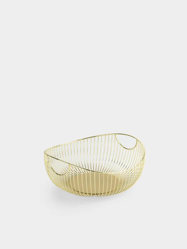 Корзина для фруктов, 28 см, с ручками, Twist gold, image-2