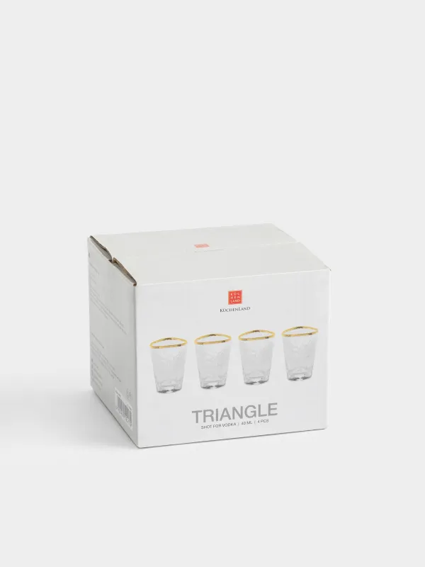Стопка для водки, 4 шт, Triangle Gold, image-4