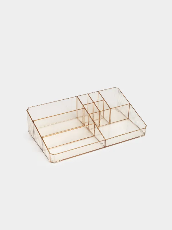 Органайзер для косметики, 29х17 см, 9 отд, пластик, янтарный, Ribby color, image-5