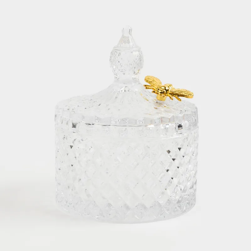 Eмкость для хранения, 13х10 см, 330 мл, стекло Р/металл, Пчела, Honey