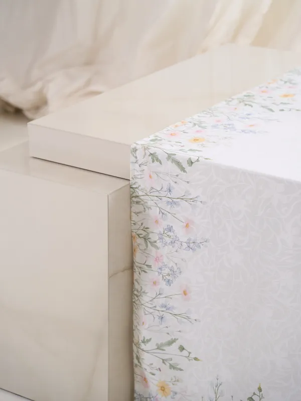 Скатерть, 170х250 см, жаккард, полиэстер, молочная, Полевые цветы, Petals serenity, image-4