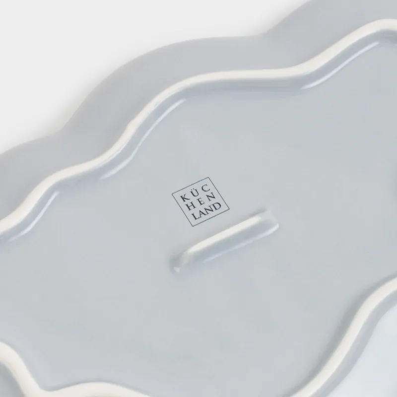 Тарелка закусочная, детская, 23х16 см, фарфор P, серая, фигурная, Котенок, Friend, image-3