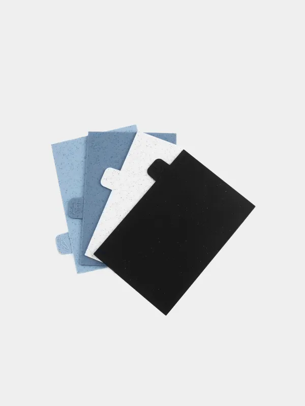 Доска разделочная, 28х19 см, 4 шт, в подставке, пластик, в крапинку, серый микс, Speck, image-1