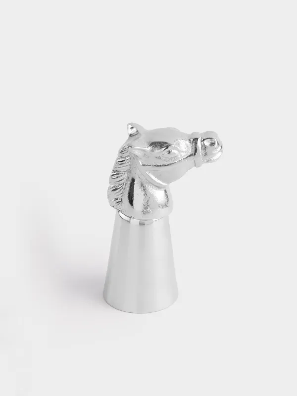 Стопка для водки, 150 мл, металл, серебристая, Конь, Horse silver, image-1