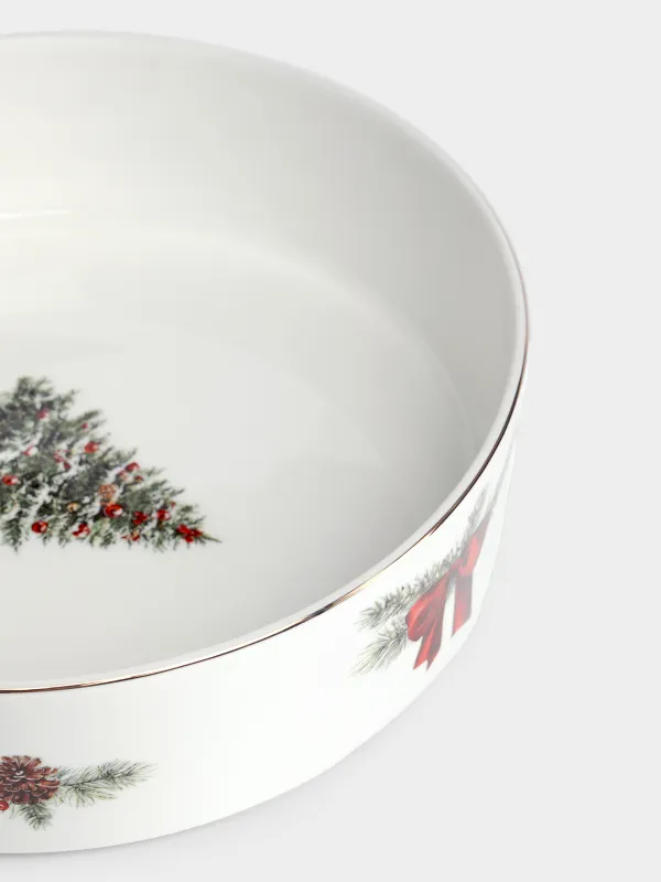 Блюдо, 24х6 см, с бортами, Елка с подарками, Christmas miracle classic, image-3