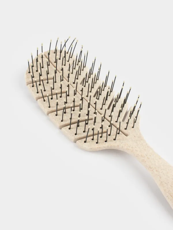 Расческа массажная для волос, 23 см, растительное волокно/пластик, бежевая, Demo, image-5