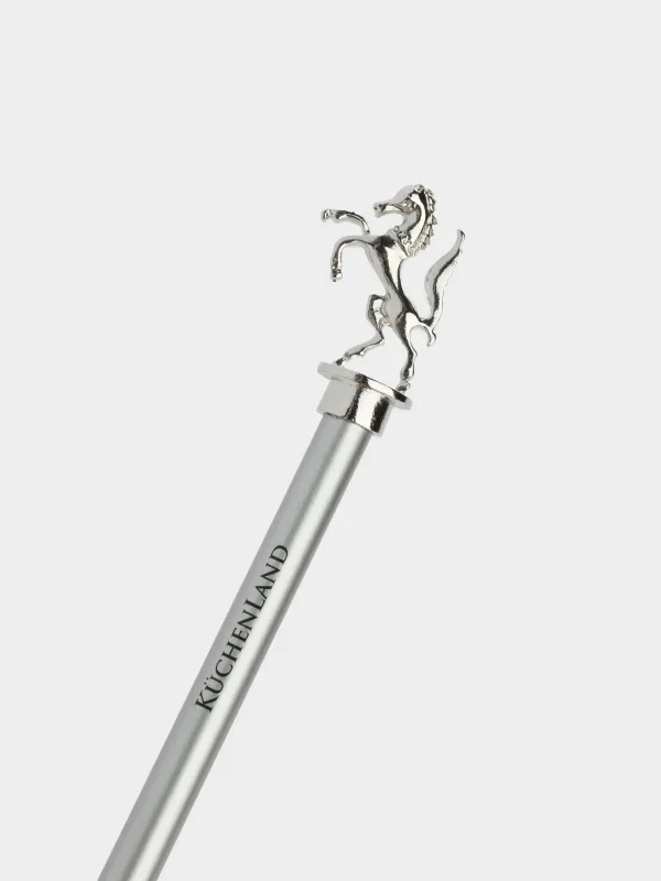 Карандаш, 18 см, чернографитный, с фигуркой, серебристый, Конь, Draw figure, image-2