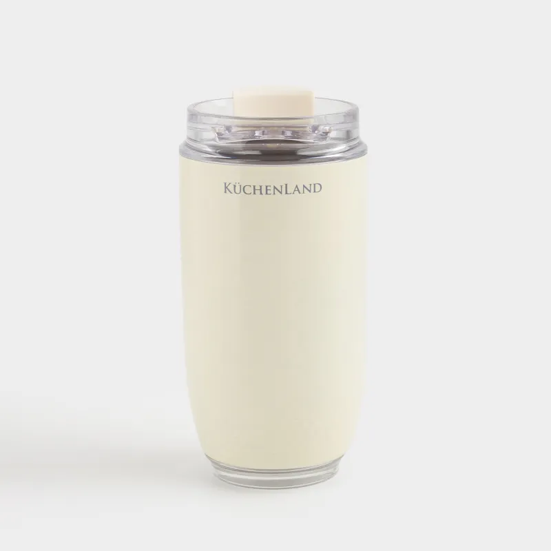 Термокружка, 320 мл, сталь/пластик, бежевая, Country