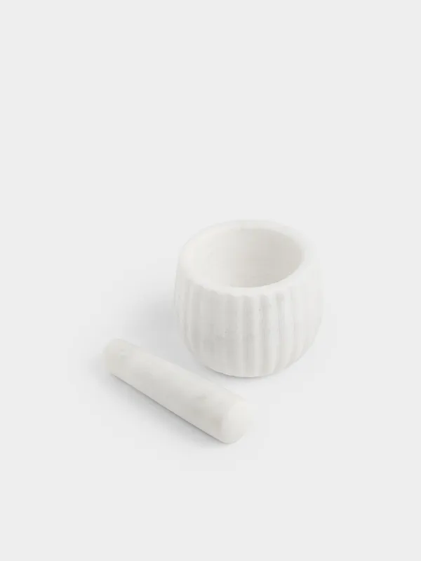 Ступка для специй, 10 см, с пестиком, мрамор, белая, Marble, image-2