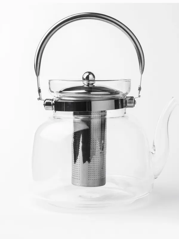 Чайник, 2,8 л, с ситом для заваривания, стекло Б/сталь, Classic, image-1