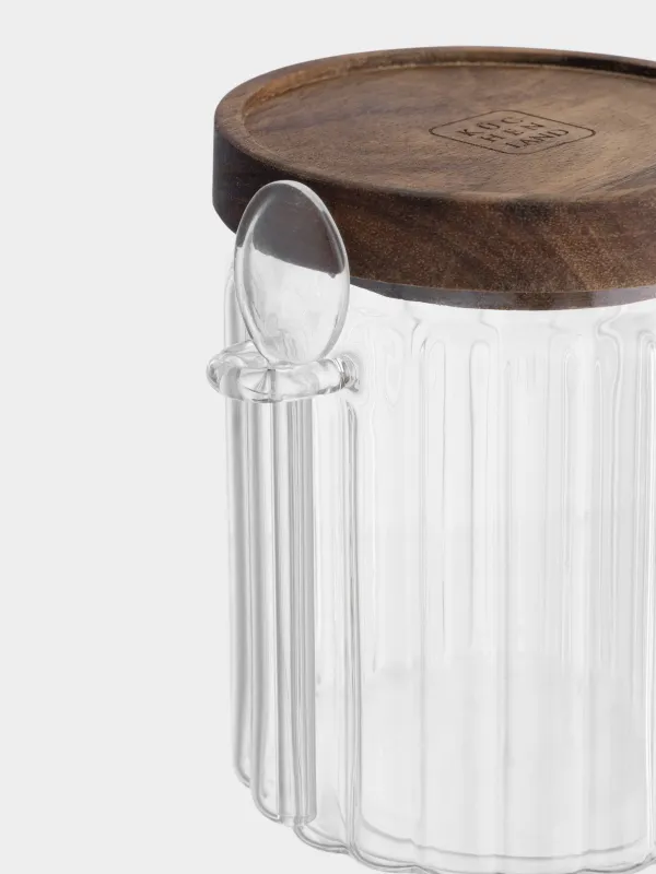 Емкость для хранения, 500 мл, с ложкой, Ribby wood, image-1