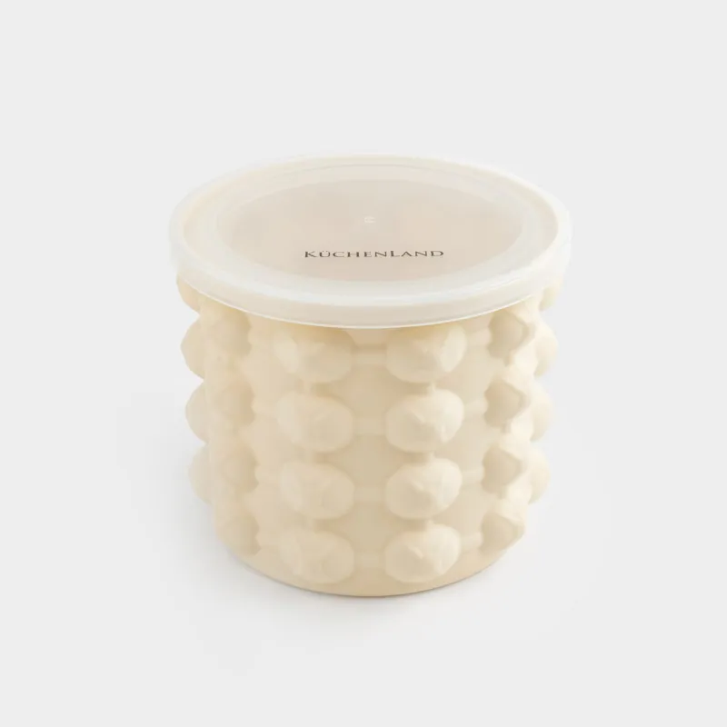 Форма для льда, 11х10 см, 40 отд, с крышкой, силикон/пластик, молочная, Soft kitchen