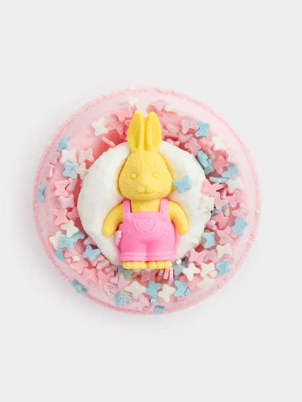 Бомбочка для ванны, 130 гр, с игрушкой, розовая, Клубника, Кролик, Rabbit, image-0