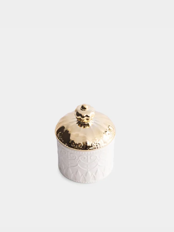 Свеча ароматическая, 8х10 см, в подсвечнике, Morning White Tea, Romeo, image-0