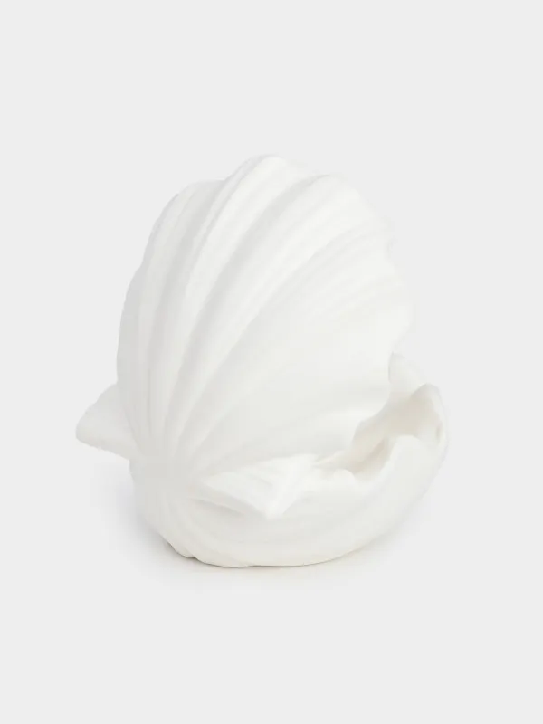 Светильник декоративный, 10х11 см, фарфор P, белый, Ракушка с жемчужиной, Tridacna, image-3